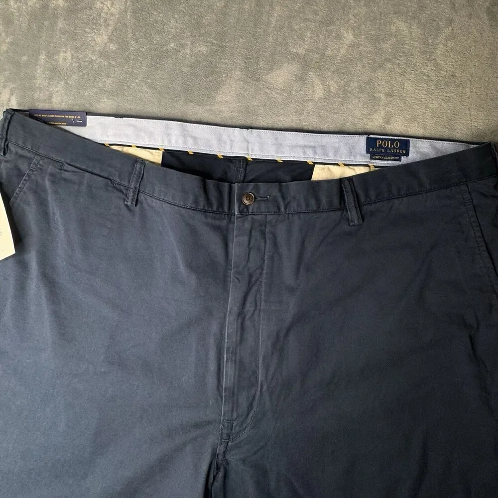 Polo Ralph Lauren Mens 48B Shorts Blue Chino Stretch Cotton Twill Casual Preppy